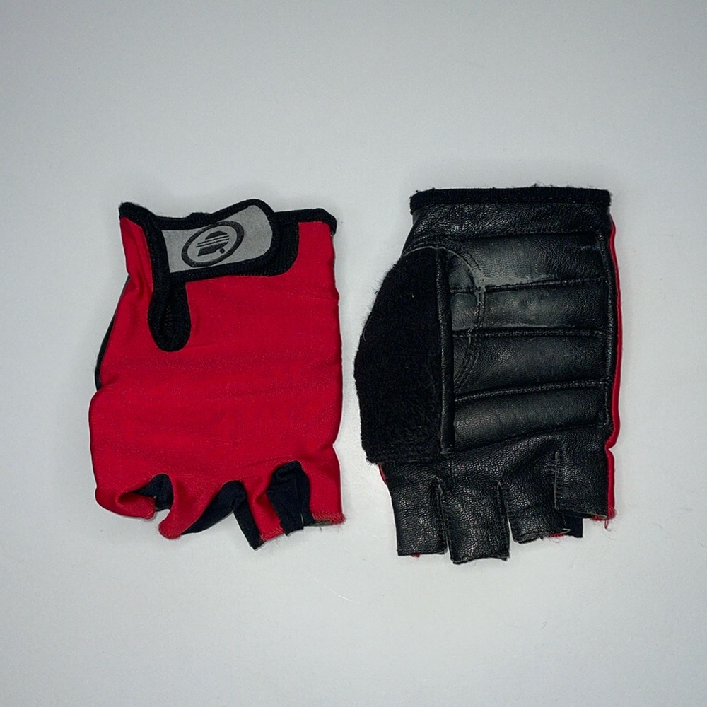Performance Padded Fingerless Gloves. Red And Bla… - image 2